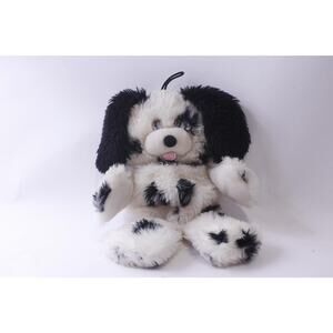 Hallmark Stuffables, White-Black Puppy Christmas Stocking, Furry, Hanging